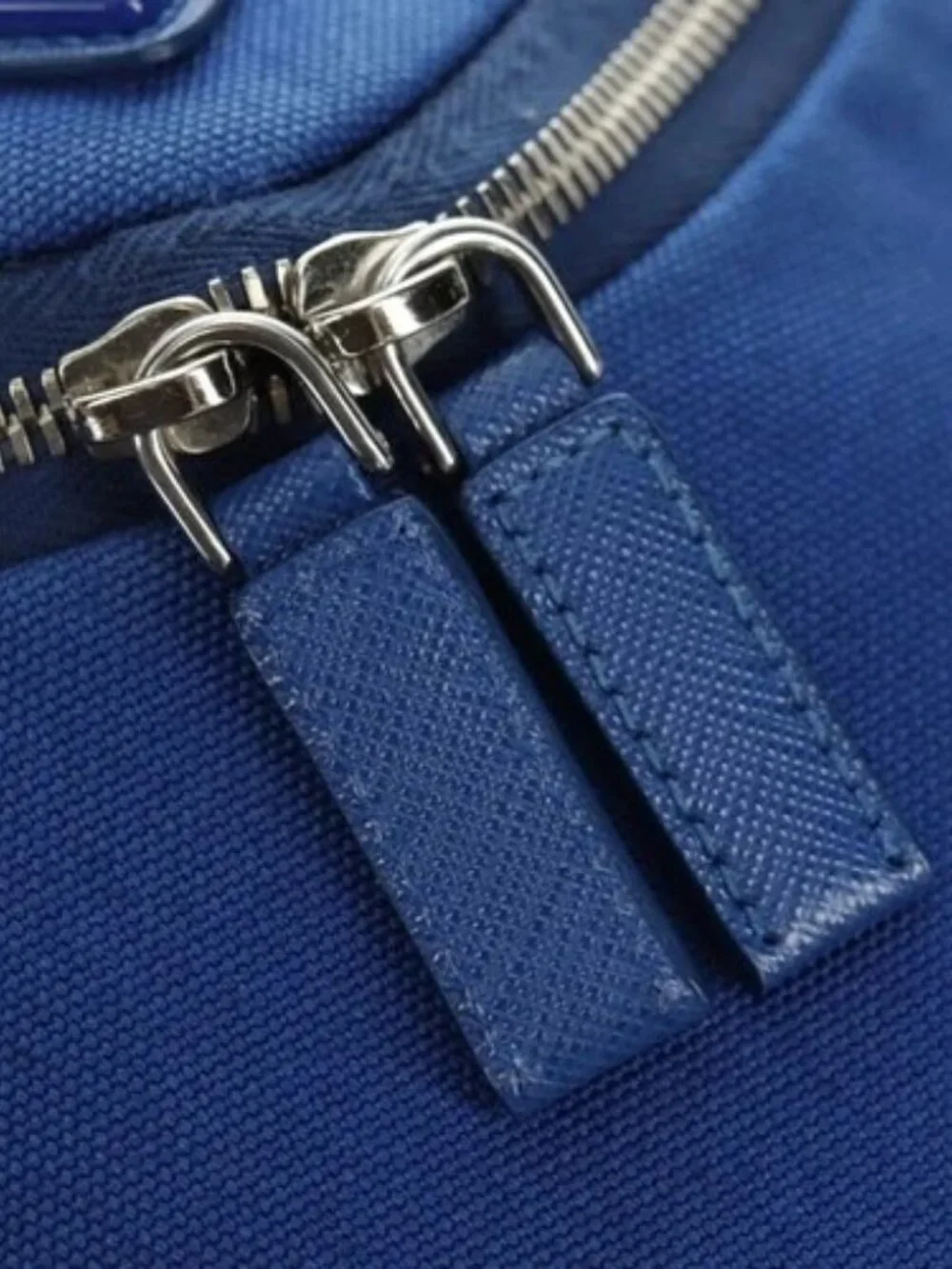 PRADA Shoulder Bag Canvas Blue Silver Auth